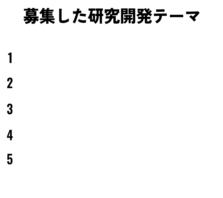 募集する研究開発テーマ